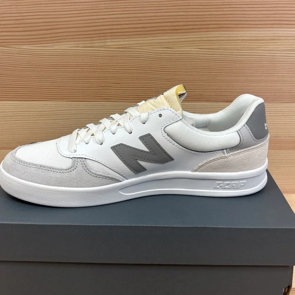 New Balance 300 V3 Court Low Top Sneaker Shoes White/Slate Grey Mens Sz 9.5